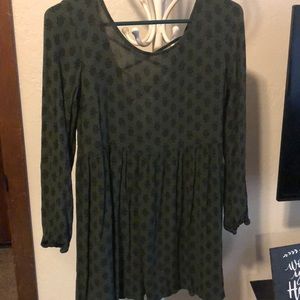 Patterned Olive Green Forever 21 Dress